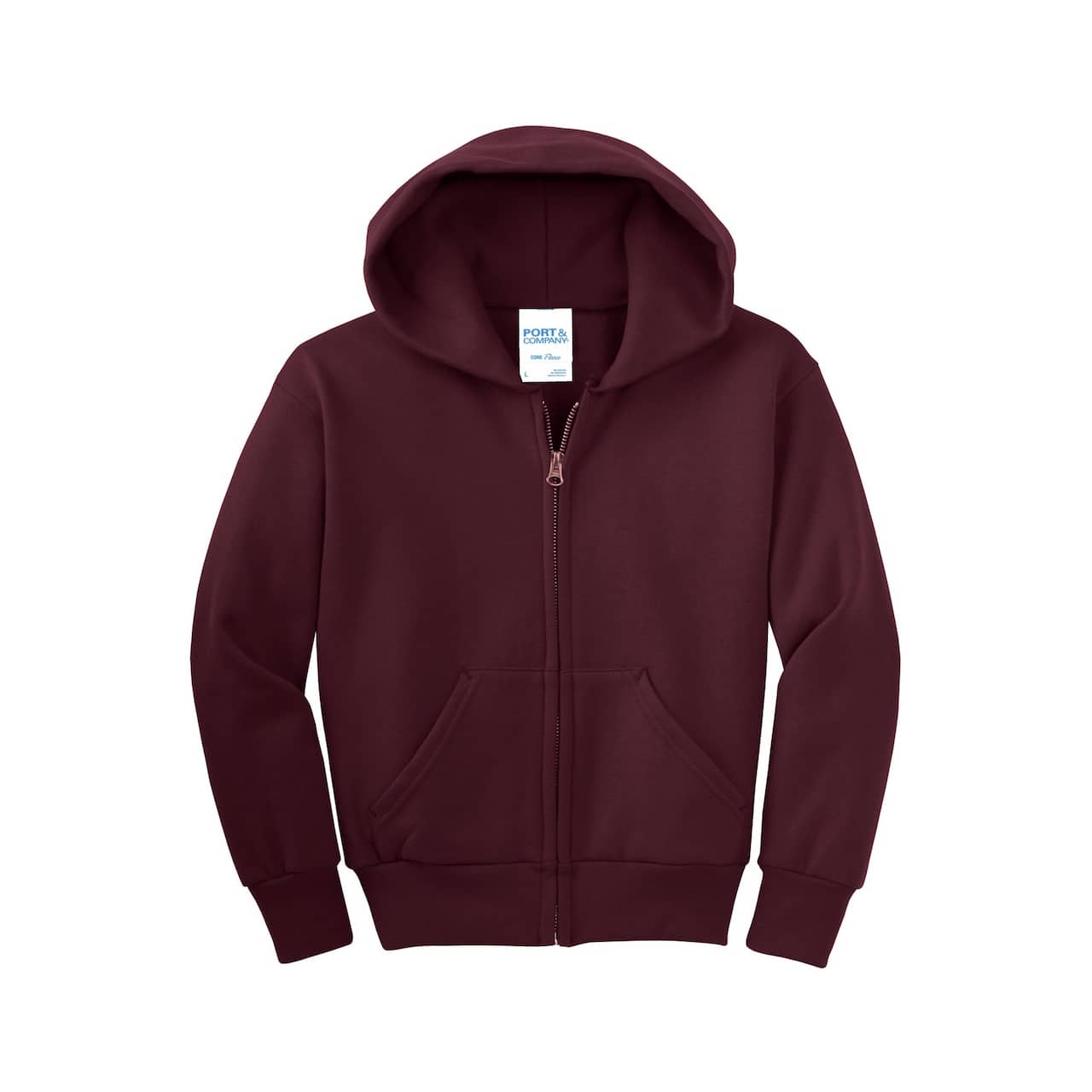 Port & Company® Youth Core Fleece Full-Zip Hooded Sweatshirt